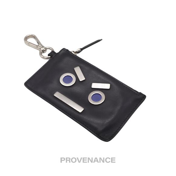🔴 Fendi Face Key Pouch Cles - Black Leather - Picture 4 of 13